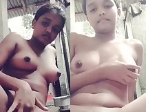 Indian girl gets horny and fingering herself in the village
